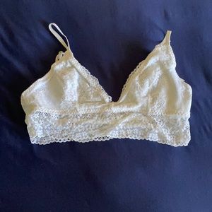 White lace unlined bralette. Medium. Never worn.